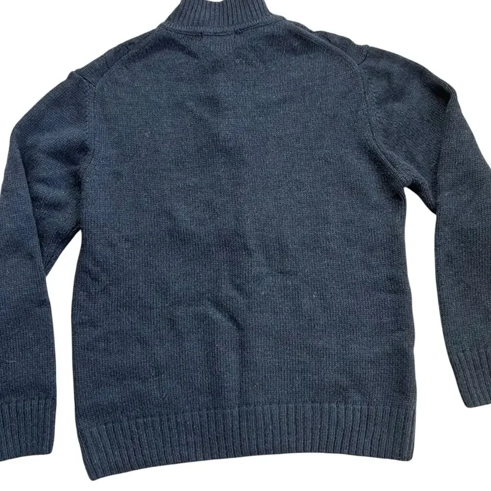 Lorenzo Magni Made in Italy Wool Blend Cable Knit Sweater Men’s Size L Navy Blue